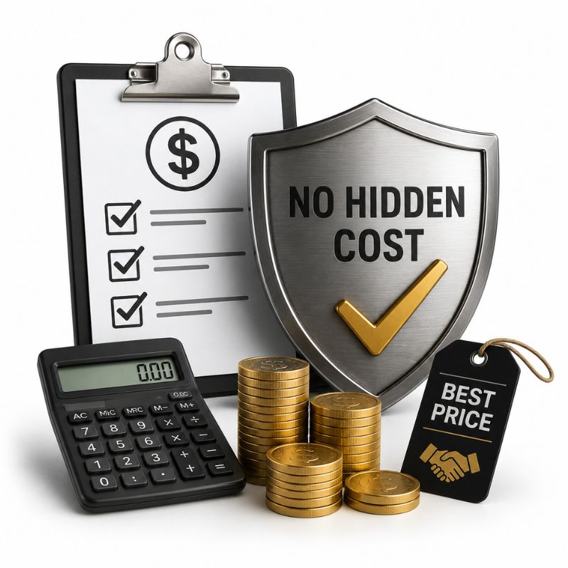 Competitive pricing with no hidden cost